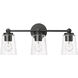 Lauryn 3 Light 22 inch Matte Black Bathroom Vanity Light Wall Light
